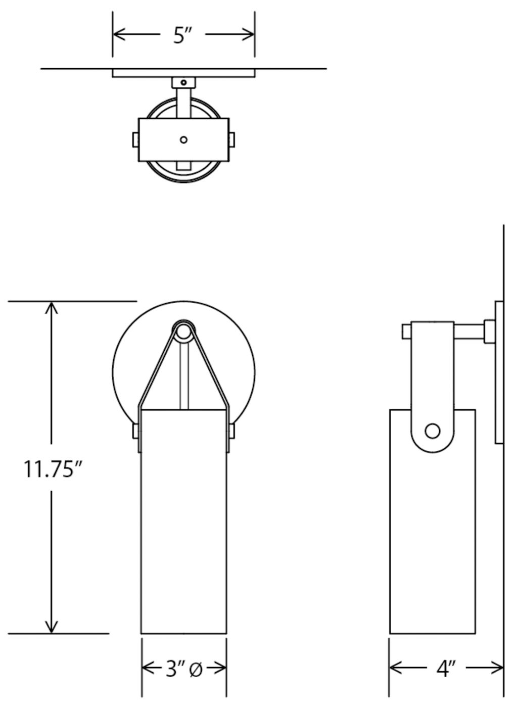 Spero Sconce, Black w/ Black Leather