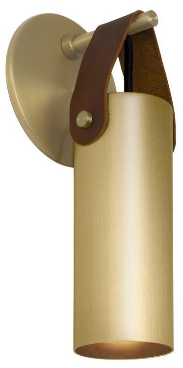 Spero Sconce, Brass w/ Brown Leather - Made to Order