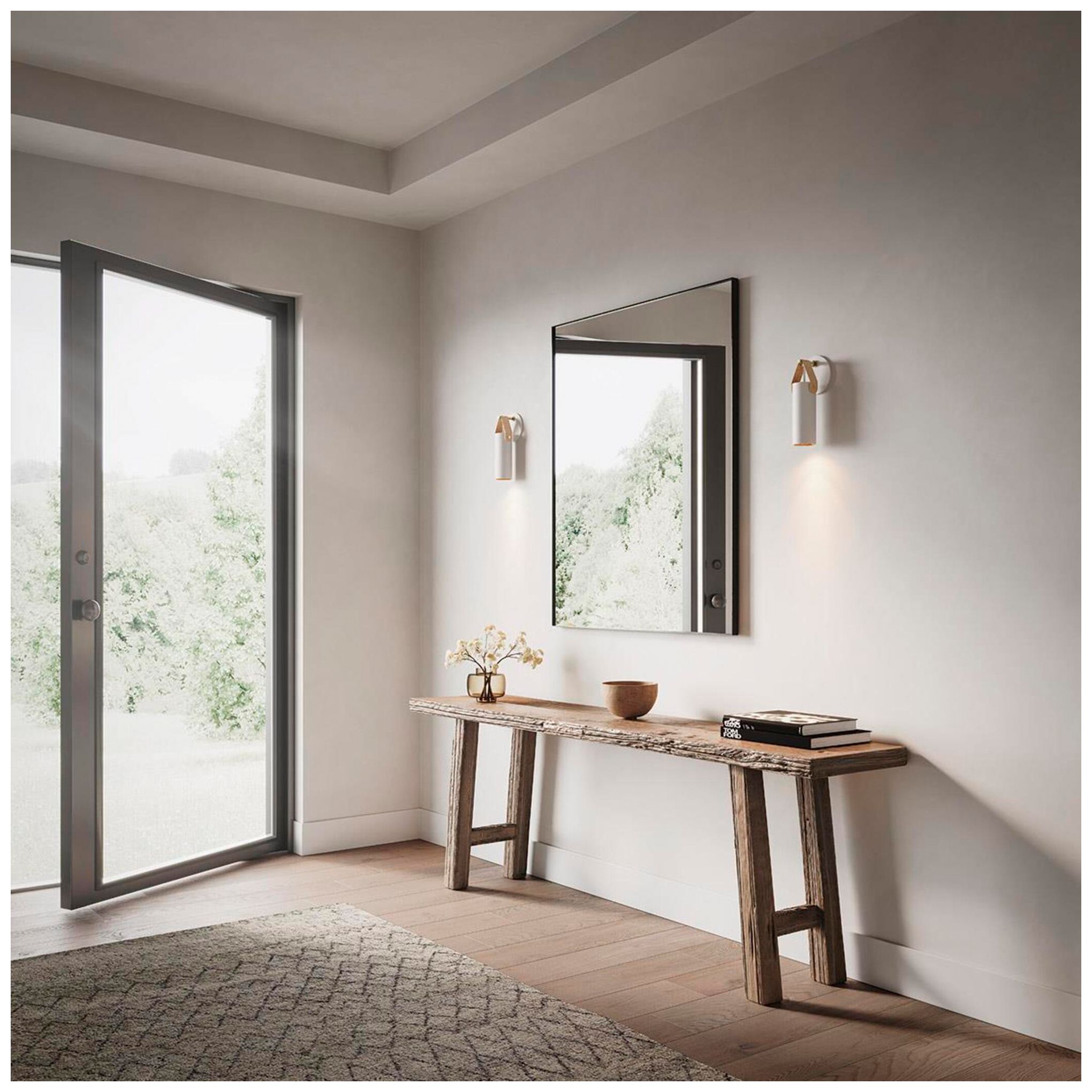 Image 4 Spero Sconce, Brass w/ Brown Leather more views