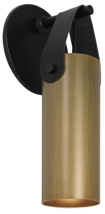 Spero Sconce, Distressed Brass w/ Black - Made to Order