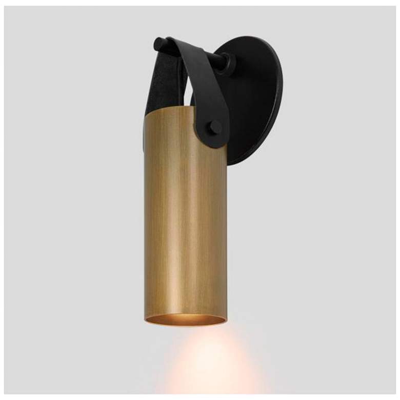 Image 1 Spero Sconce, Distressed Brass w/ Black