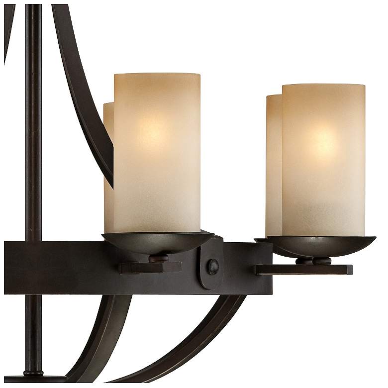 Sperry 28&quot; Wide Bronze and Scavo Glass 8-Light Chandelier more views