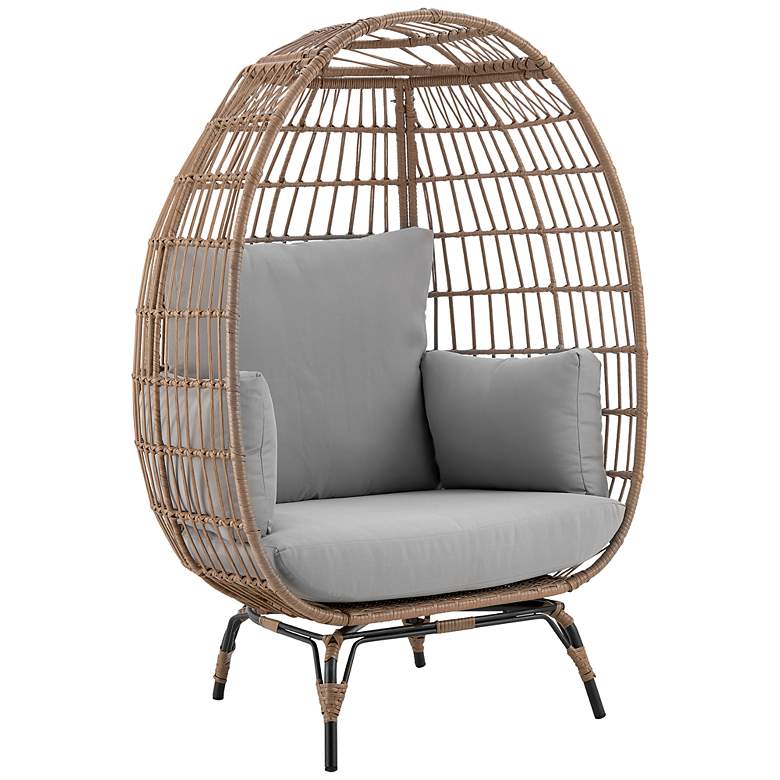 Image 2 Spezia Tan Rattan Outdoor Freestanding Egg Chair