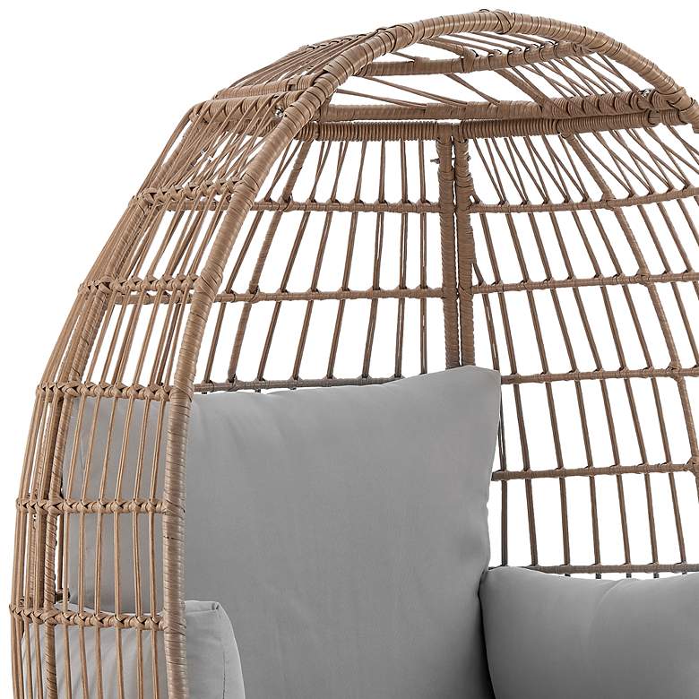 Image 3 Spezia Tan Rattan Outdoor Freestanding Egg Chair more views