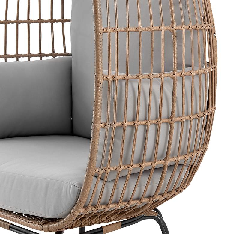 Image 4 Spezia Tan Rattan Outdoor Freestanding Egg Chair more views