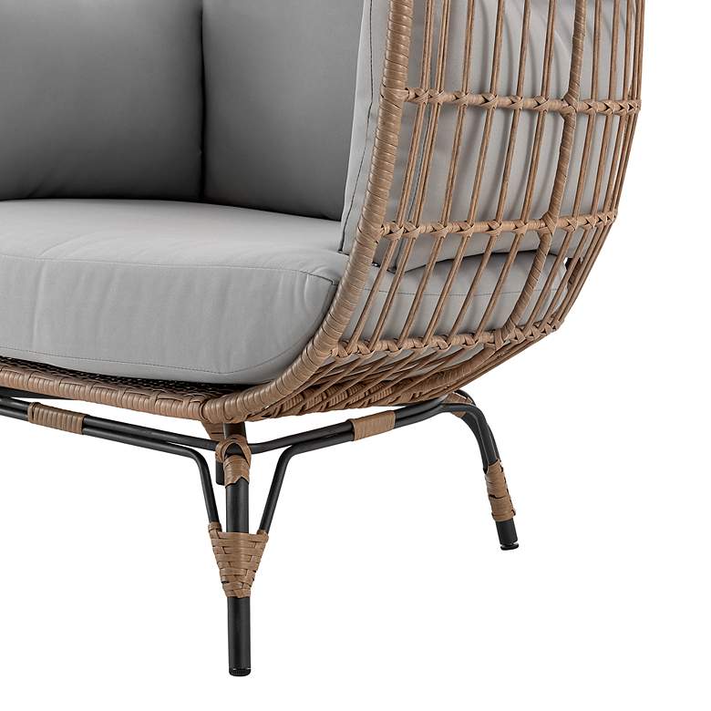 Image 5 Spezia Tan Rattan Outdoor Freestanding Egg Chair more views
