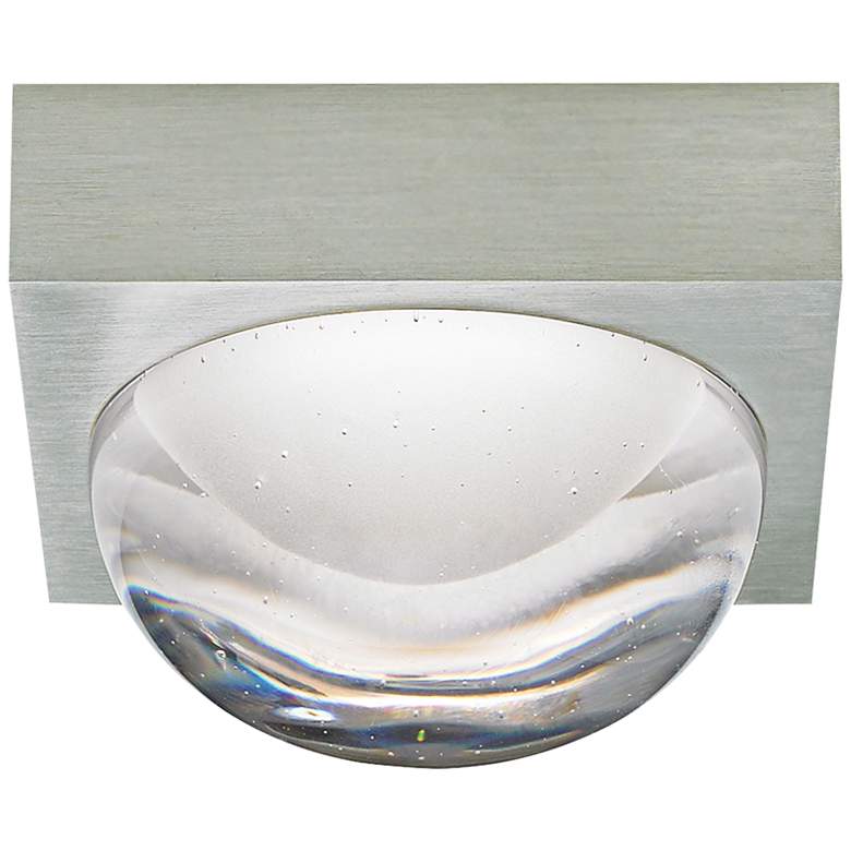 Image 1 Sphere 4 3/4" Wide Satin Nickel Cast Clear LED Ceiling Light