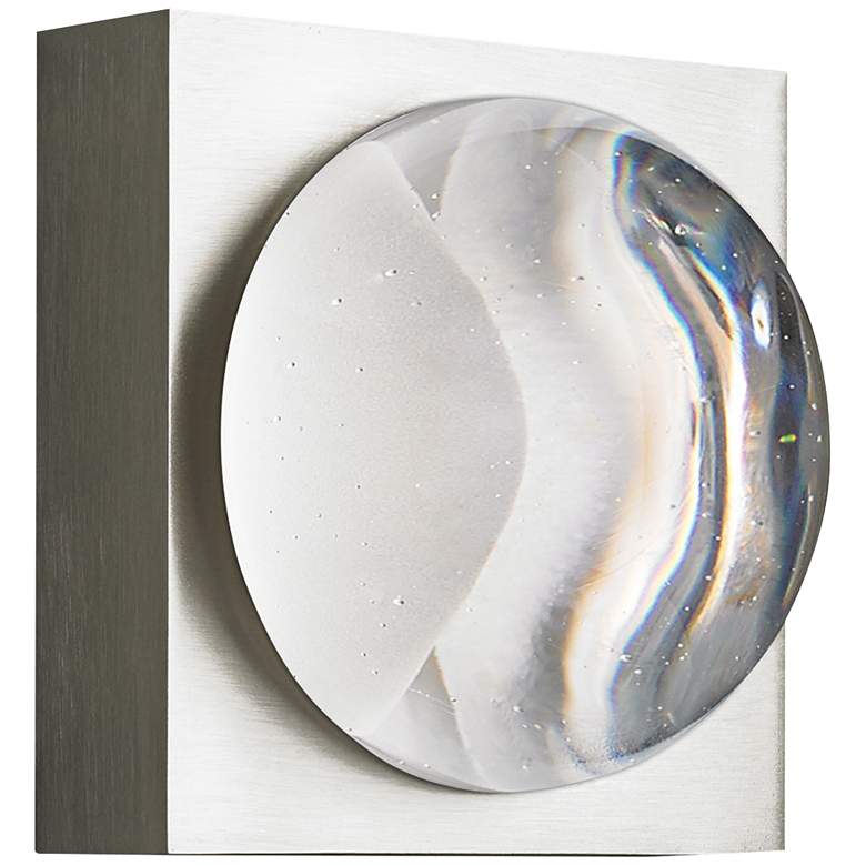 Image 2 Sphere 4 3/4" Wide Satin Nickel Cast Clear LED Ceiling Light more views