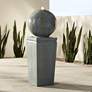 2_Sphere and Pillar 34 1/4" High LED Bubbler Fountain