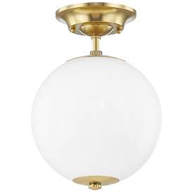 Image1 of Sphere No.1 1 Light Semi Flush Aged Brass
