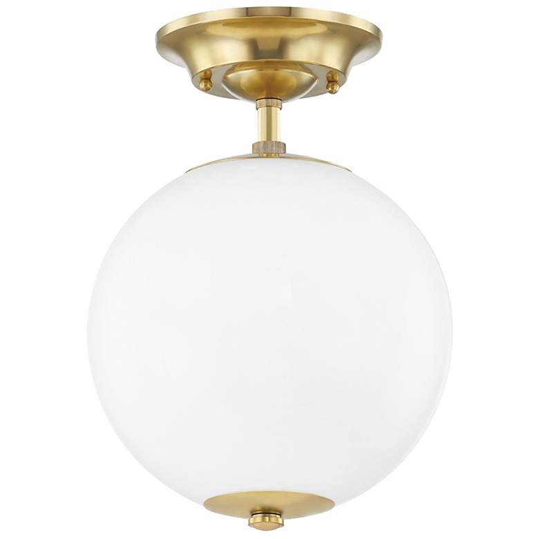 Image 1 Sphere No.1 1 Light Semi Flush Aged Brass
