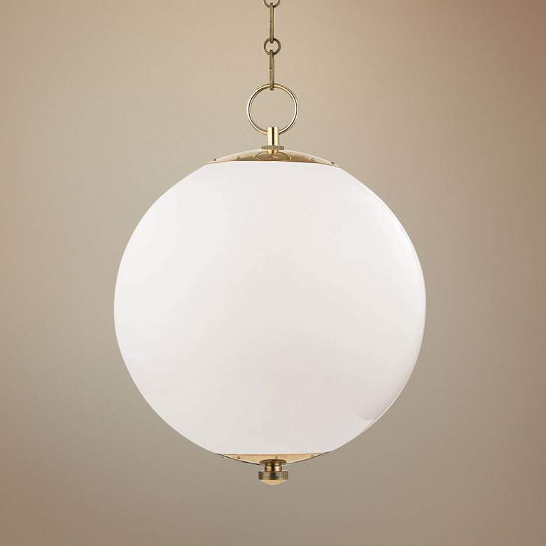 Image 1 Sphere No.1 16" Wide Aged Brass Pendant Light