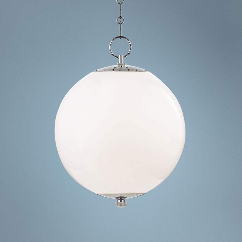 Image 1 Sphere No.1 16 inch Wide Polished Nickel Pendant Light