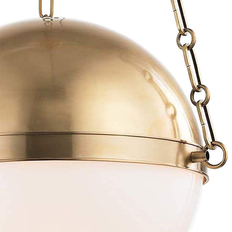 Image 3 Sphere No.2 16 1/2" Wide Aged Brass Pendant Light more views