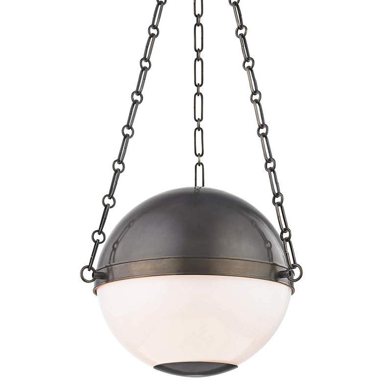 Image 2 Sphere No.2 16 1/2" Wide Distressed Bronze Pendant Light