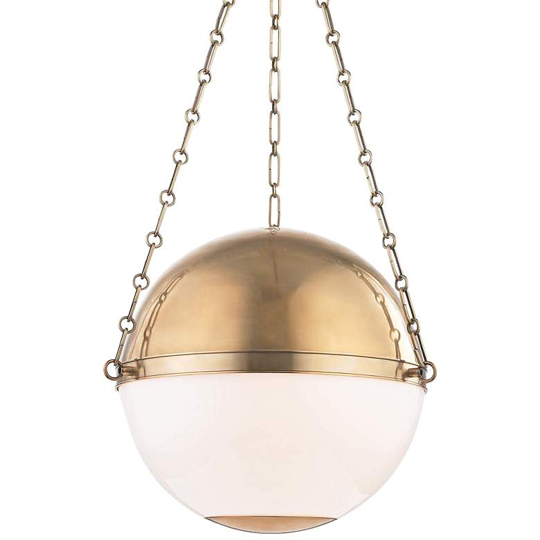 Image 2 Sphere No.2 20 1/2" Wide Aged Brass Pendant Light