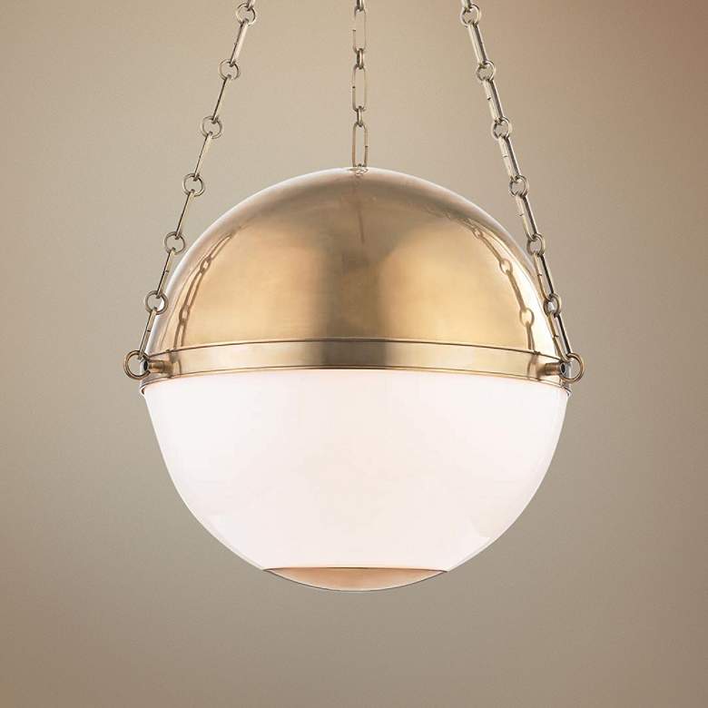 Image 1 Sphere No.2 20 1/2" Wide Aged Brass Pendant Light