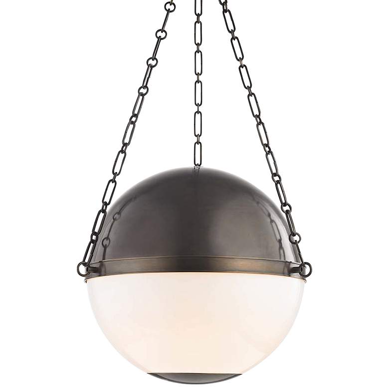 Image 2 Sphere No.2 20 1/2 inch Wide Distressed Bronze Pendant Light