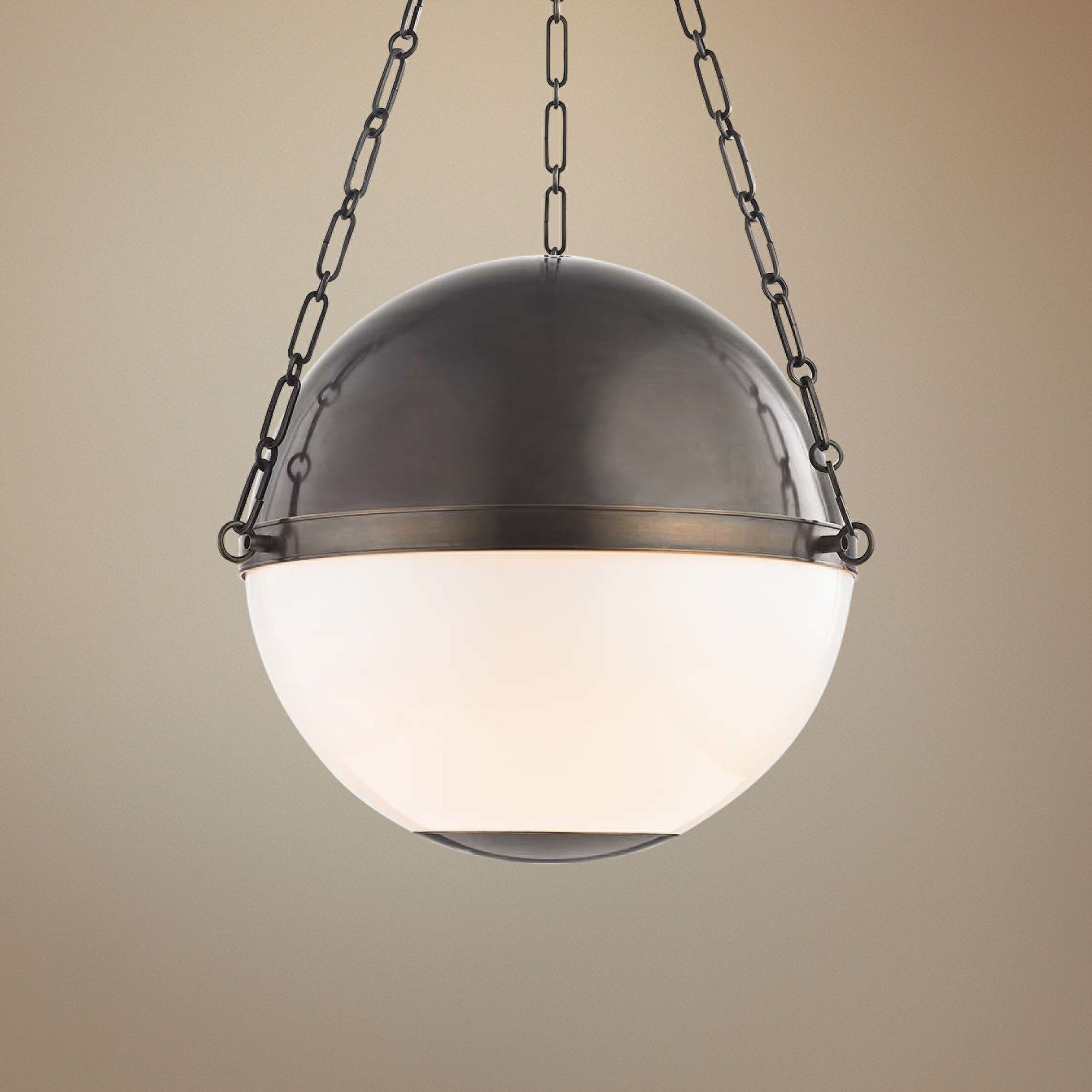 Sphere No.2 20 1 2 Wide Distressed Bronze Pendant Light