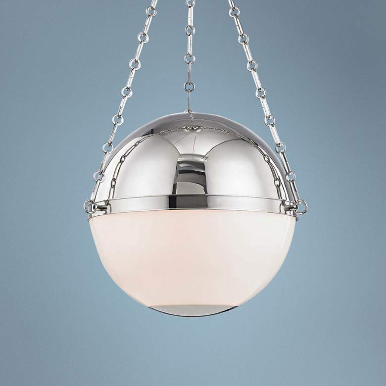 Image 1 Sphere No.2 20 1/2 inch Wide Polished Nickel Pendant Light