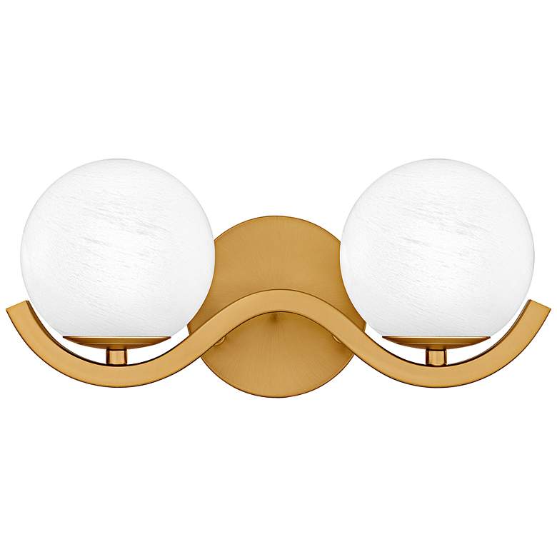 Image 1 Spherical 2-Light Aged Brass Bath Light