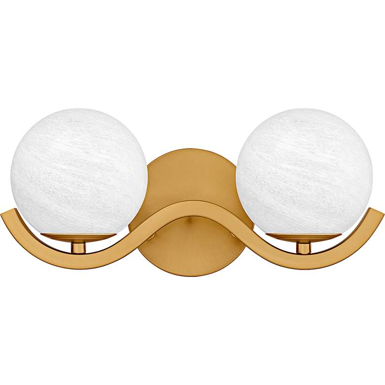 Image 2 Spherical 2-Light Aged Brass Bath Light more views