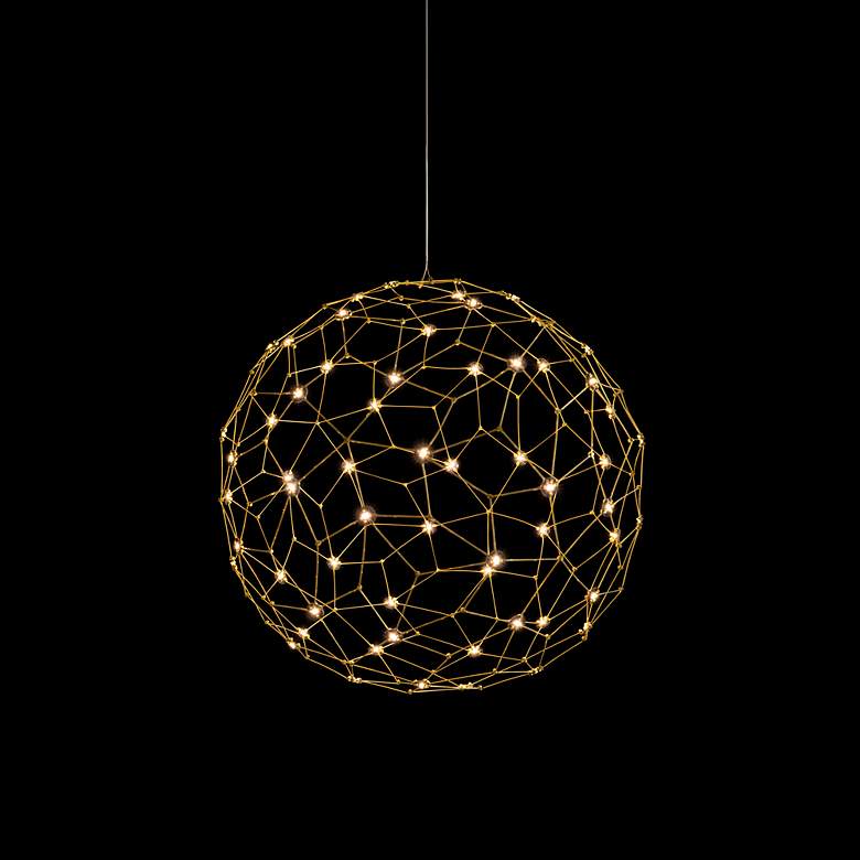 Image 2 Spheris 16" LED Globe Pendant in Natural Brass more views