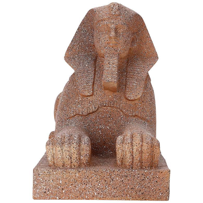 Image 2 Sphinx 15" High Tan Sphinx Statue with Solar LED Spotlight more views