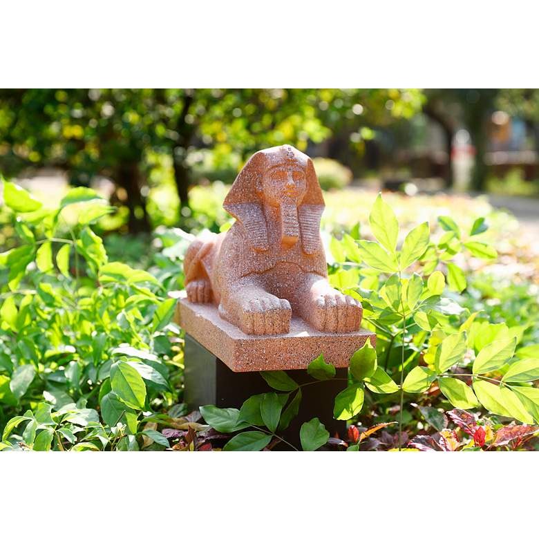 Image 5 Sphinx 15" High Tan Sphinx Statue with Solar LED Spotlight more views