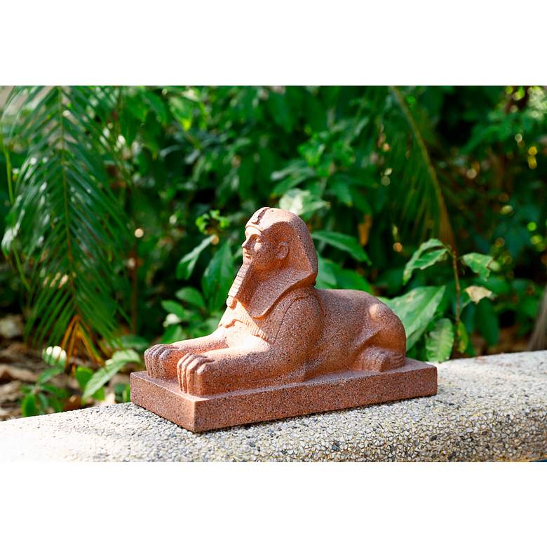 Image 7 Sphinx 15" High Tan Sphinx Statue with Solar LED Spotlight more views