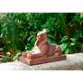 Sphinx 15" High Tan Sphinx Statue with Solar LED Spotlight