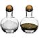 Spice and Herb Glass Bottles with Oak Stoppers Set of 2