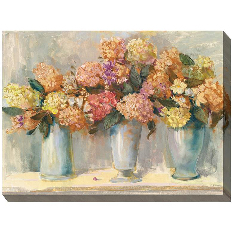 Image 2 Spiced Hydrangeas 40"W Rectangular Outdoor Canvas Wall Art