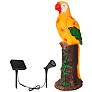 Spike 20"H Yellow Brown Outdoor Parrot Statue with Spotlight