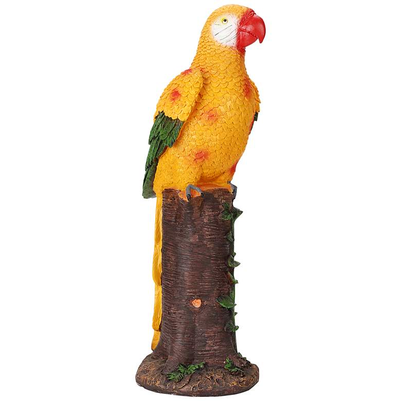 Image 2 Spike 20 inchH Yellow Brown Outdoor Parrot Statue with Spotlight more views