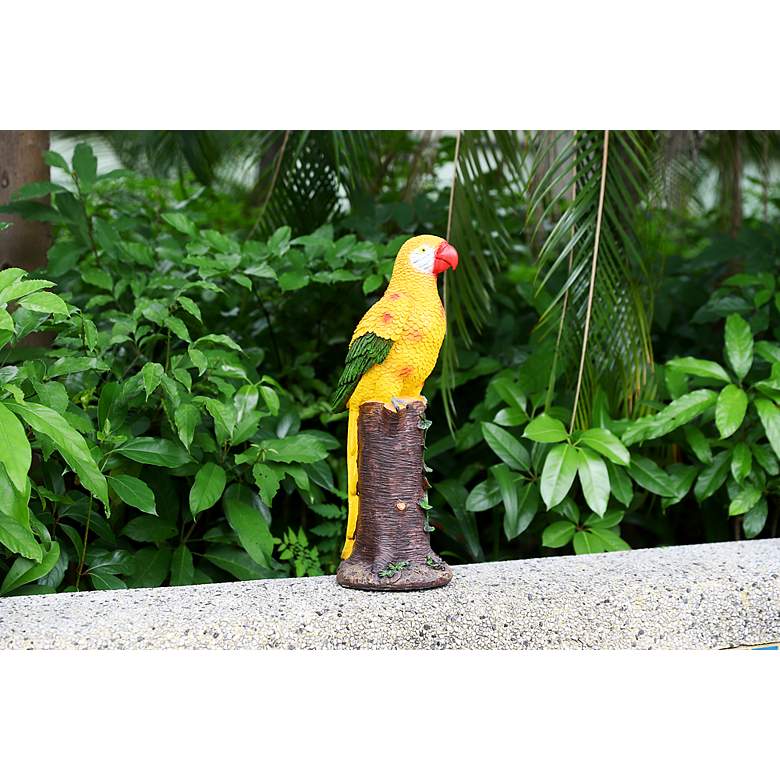Image 3 Spike 20"H Yellow Brown Outdoor Parrot Statue with Spotlight more views