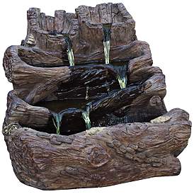 Image1 of Spilling Logs 23" High Cast Stone Waterfall Garden Fountain