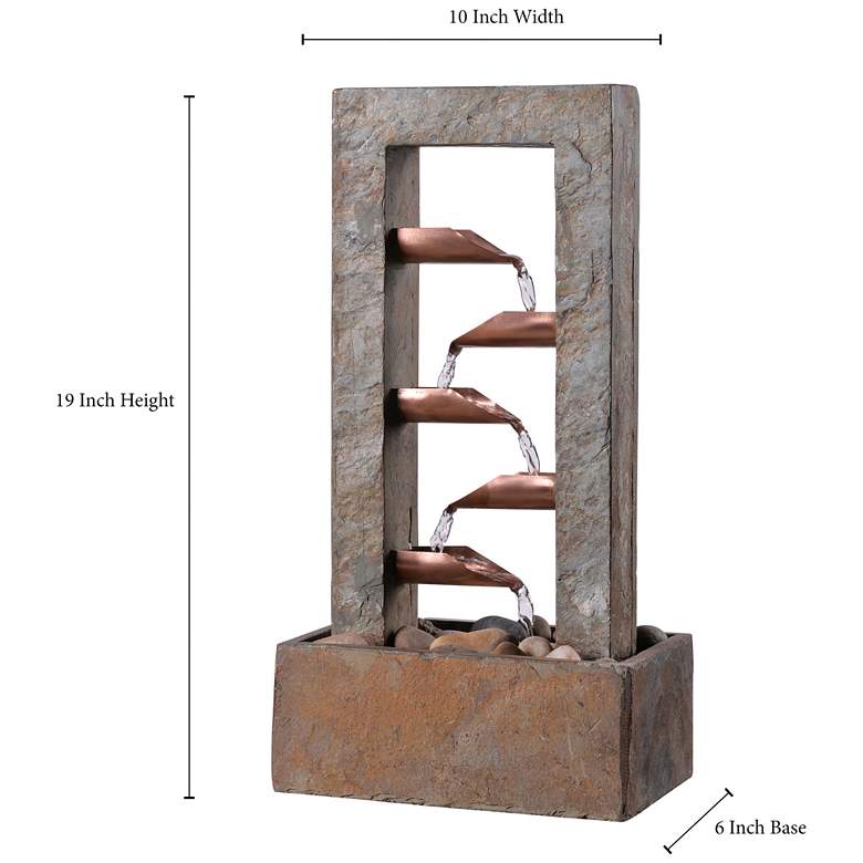 Image 2 Spillway 19" High Slate and Copper Indoor Table Fountain more views