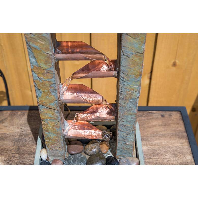 Image 6 Spillway 19" High Slate and Copper Indoor Table Fountain more views