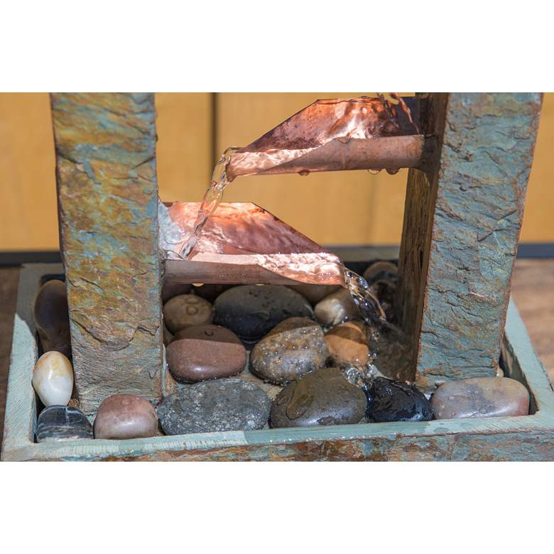 Image 7 Spillway 19" High Slate and Copper Indoor Table Fountain more views