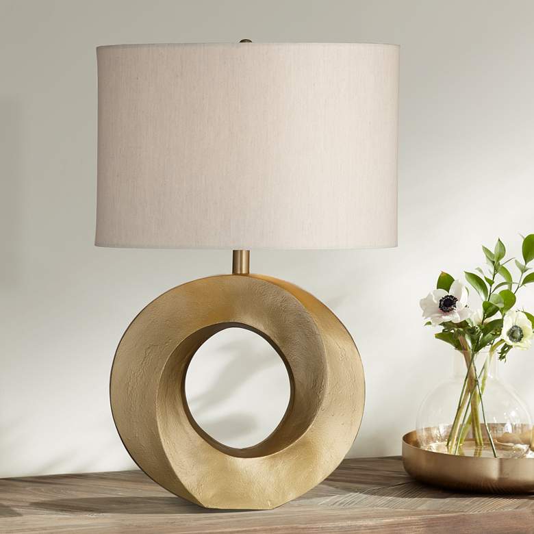 Image 1 Spin 25" Modern Styled Gold Table Lamp