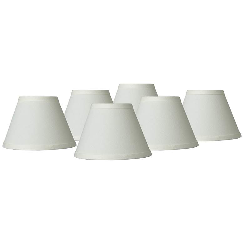 Image 1 Spingcrest Taya Cream Chandelier Lamp Shades 3.5x7x5 (Clip-On) Set of 6