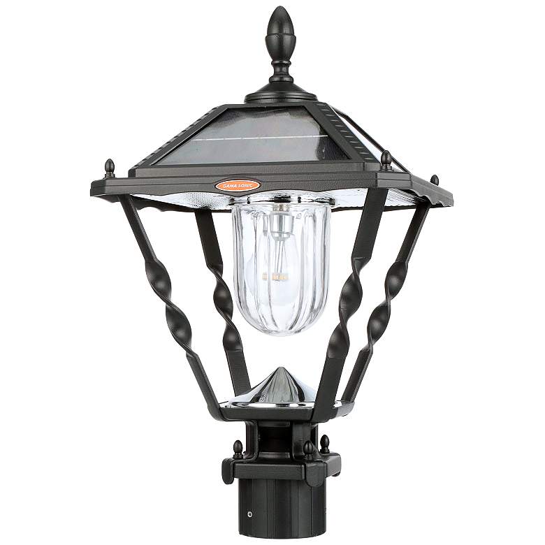 Image 1 Spiral 20" High White Dusk to Dawn LED Solar Post Light
