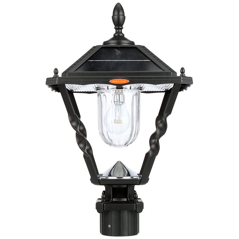Image 2 Spiral 20" High White Dusk to Dawn LED Solar Post Light more views