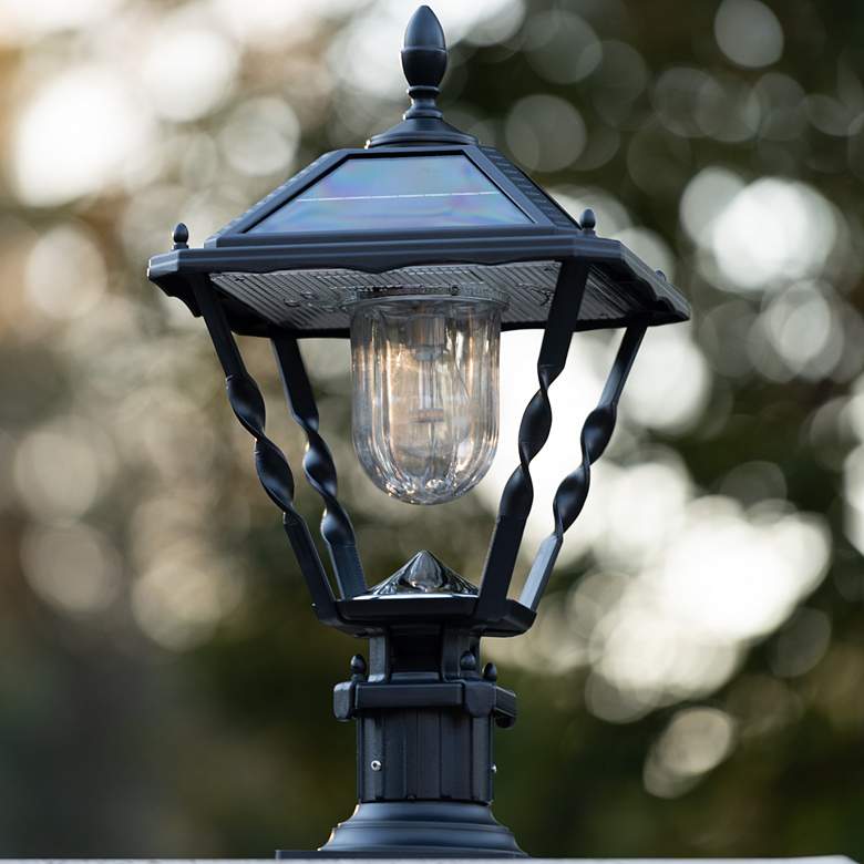 Image 4 Spiral 20" High White Dusk to Dawn LED Solar Post Light more views