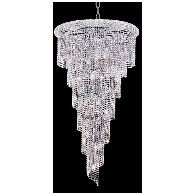 Image 1 Spiral 22 Lt Chrome Chandelier Clear