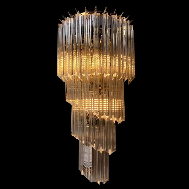 Image 1 Spiral 23 1/2 inch High Crystal 5-Light Wall Sconce