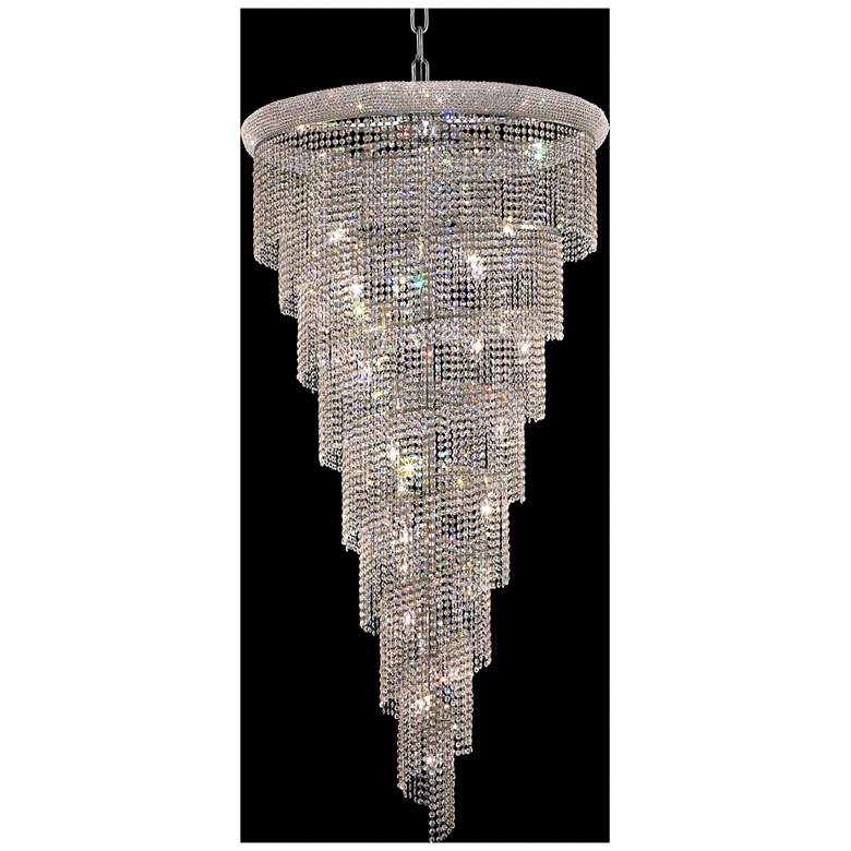 Image 1 Spiral 26 Lt Chrome Chandelier Clear