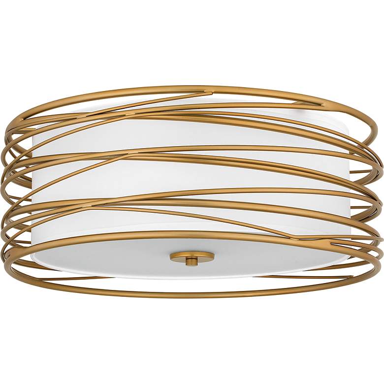 Image 5 Spiral 3-Light Light Gold Semi-Flush Mount Light more views