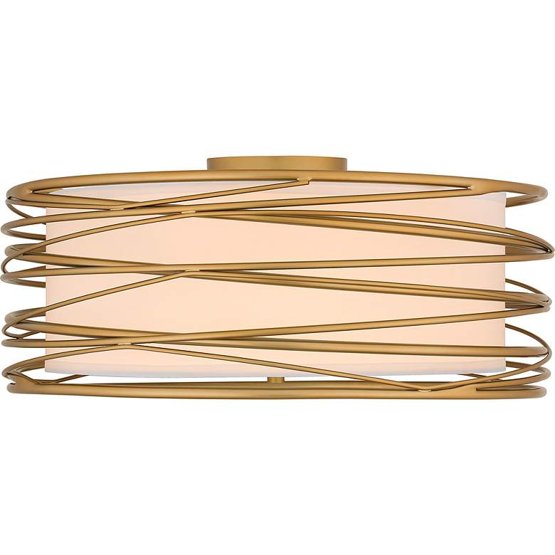 Image 6 Spiral 3-Light Light Gold Semi-Flush Mount Light more views
